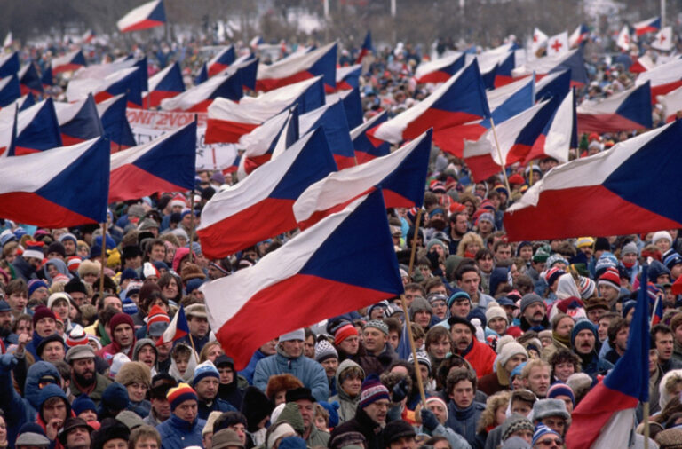 Crowd During Velvet Revolution